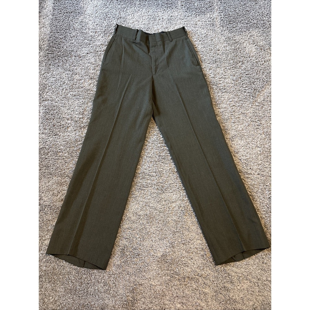 DSCP Dress Pants 30R 28x31‎ Green Poly Wool USMC Marine Corps Uniform Trousers